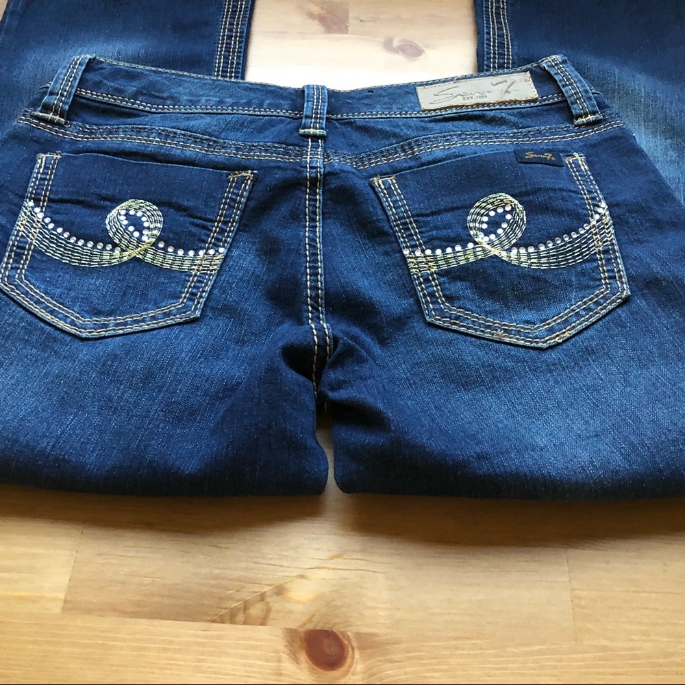 Seven7 Embellished Baby Boot 28 Jeans Jeweled